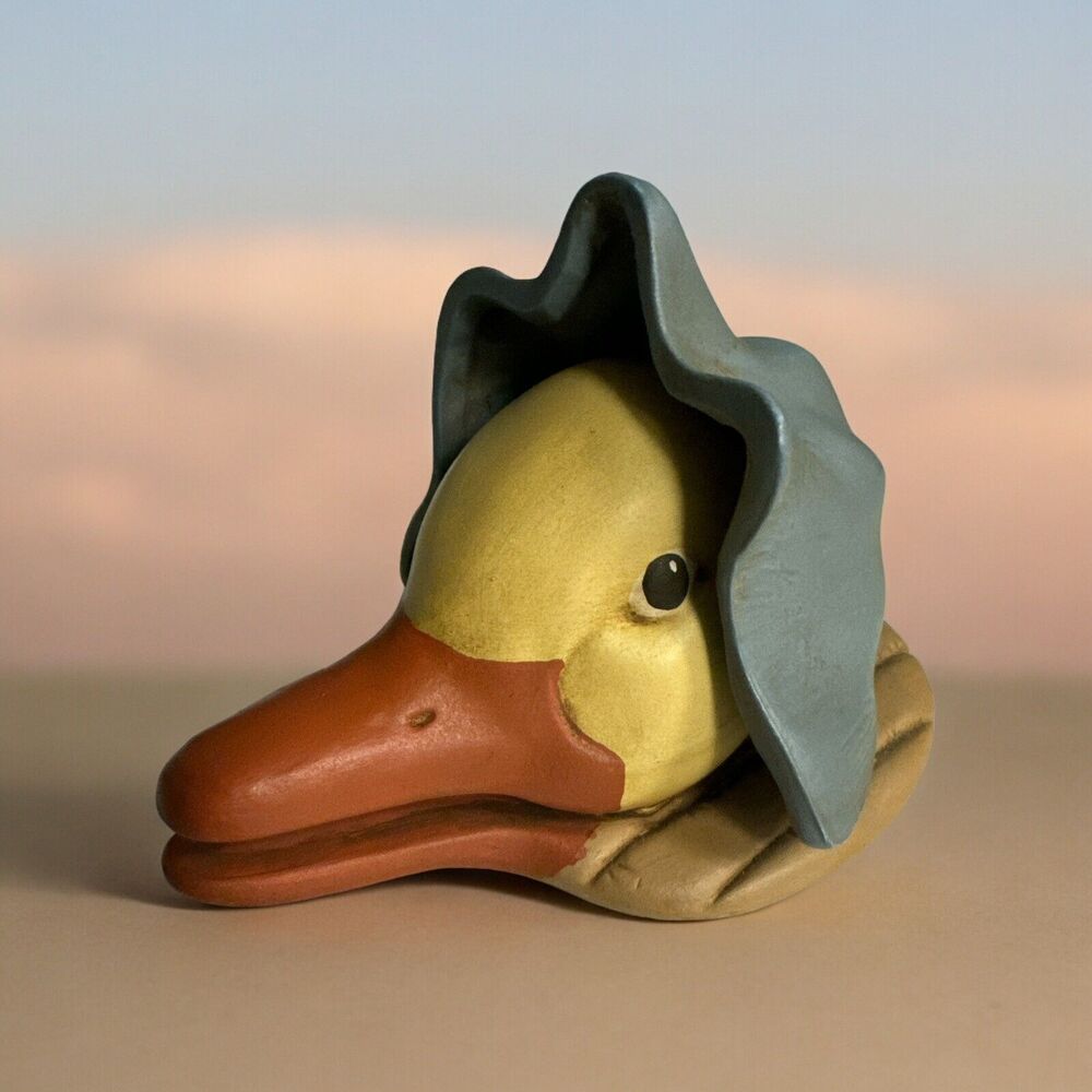 Vintage Blue Goose Duck with Scarf Head‎ Ceramic HandPainted Signed McCloud ‘86